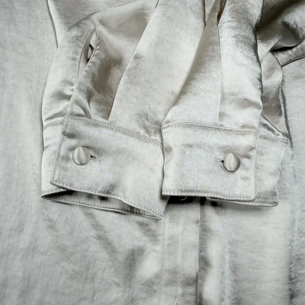 PRINCESS POLLY Vintage Vibes Shirt Champagne Size 4 - Picture 8 of 10